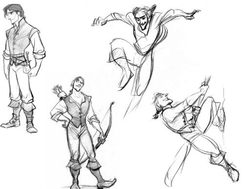 Flynn in the early concept art designs use to have longer hair 