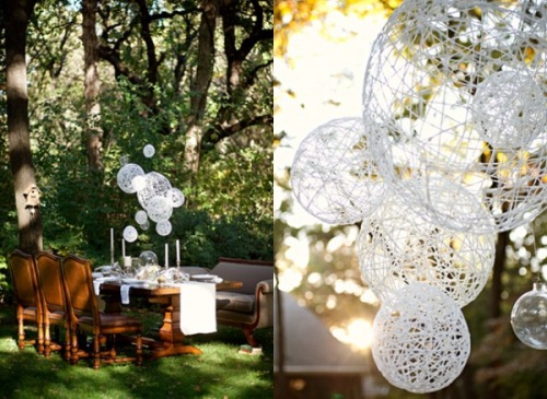 weddings DIY String Chandelier i do these as christmas tree decorations
