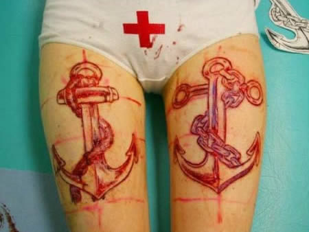 scarification tattoo. Not a tattoo. Scarification is