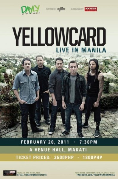 manilaconcertscene: Dayly Entertainment proudly presents:Yellowcard LIVE in 