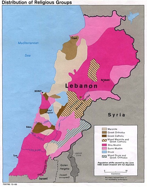 Map Of Lebanon And Surrounding Countries. This map shows a lot about