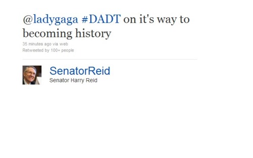 Harry Reid, Lady Gaga, and Don't Ask, Don't Tell: Another previously 