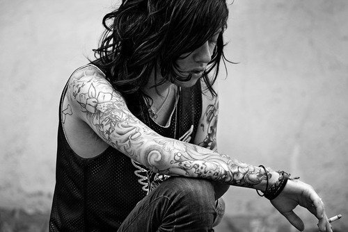 tags black and white tattoo sleeve boy guy guy tattoo smoking