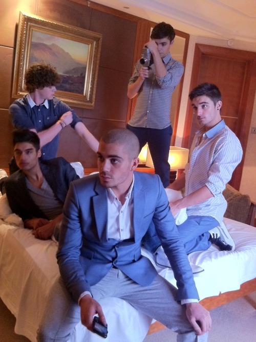 Backstage on The Wanted shoot for Random Magazine. 