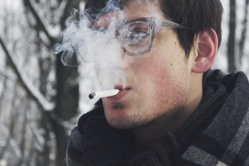 BOY | Smoking outside.