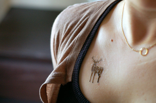 deer tattoo. (by Kylie). (via istalkfashion)