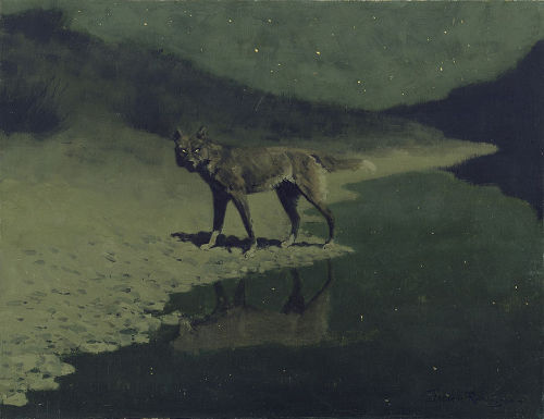 uncertaintimes:

Frederic Remington : Moonlight, Wolf (ca.1909) (via)
