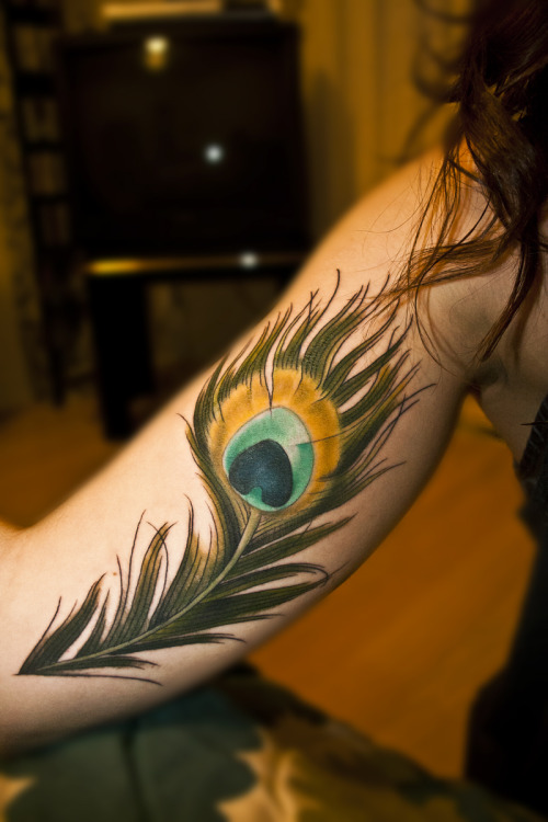 My peacock feather freshly doneDone by Nima from Imago Tattoo MontrealI