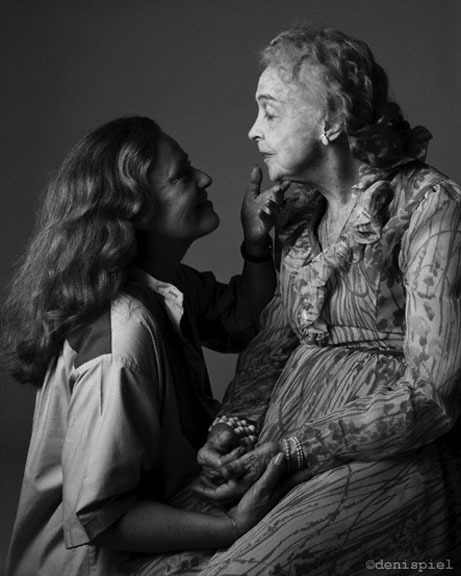 Jeanne Moreau and Lillian Gish Portrait nd by Denis Piel via Denis Piel
