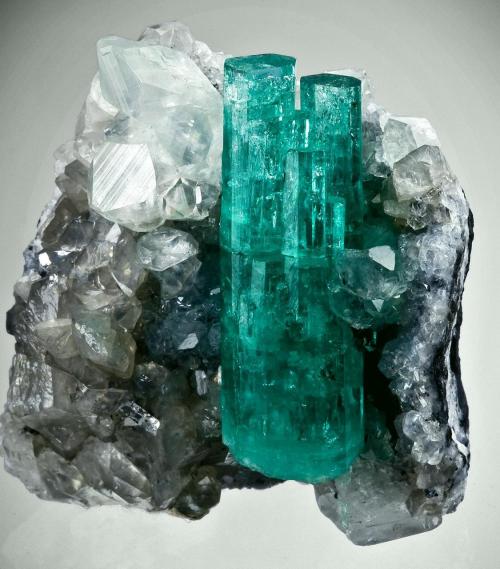 Emerald with Calcite