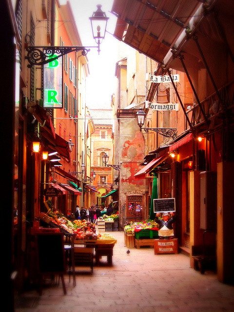 Fruit and Vegetable stalls, Bologna, Italy  (by Sonja DiMeola)