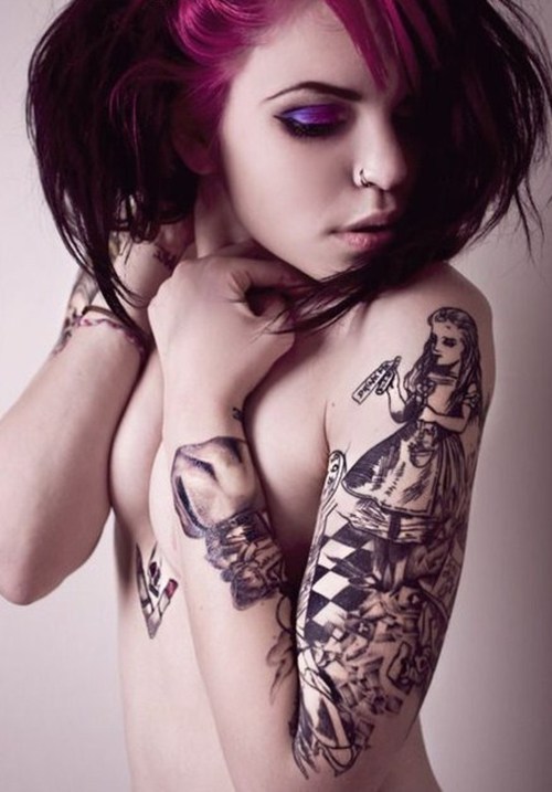 suicide girl tattoo. cute tattoo, suicide girl,