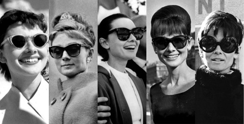 Just like the hat and the scarf sunglasses helped create Audrey Hepburn's