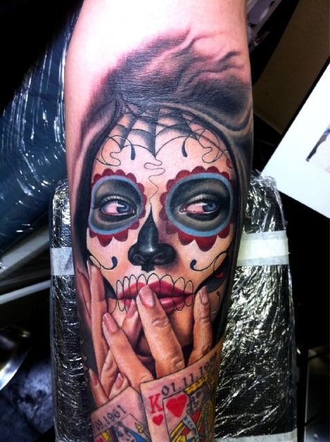 Sugar Skull Tattoo by Nikko Hurtado Easily one of the best color 