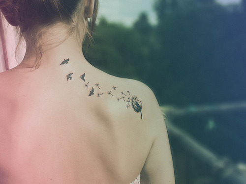 Love this dandelion birds tattoo simple but sweet Source saismic 