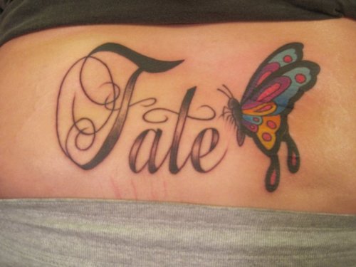 Tagged tattooslower back