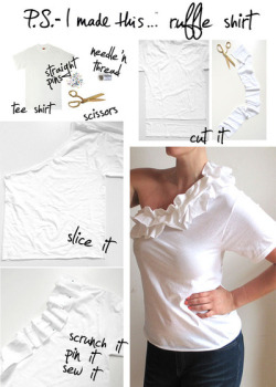 This is a really great idea to make a plain t-shirt girly from P.S. - I Made This!!