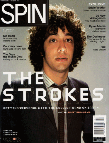 no666inouterspace:  The Strokes on the covers of Spin. 
