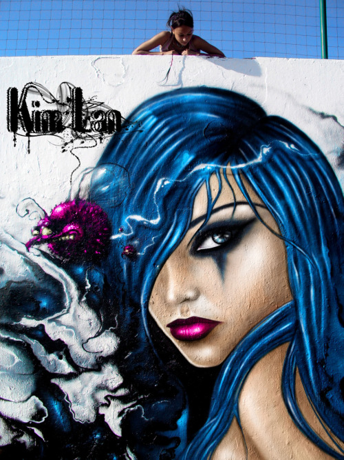 Graffiti Painting Blue Punk