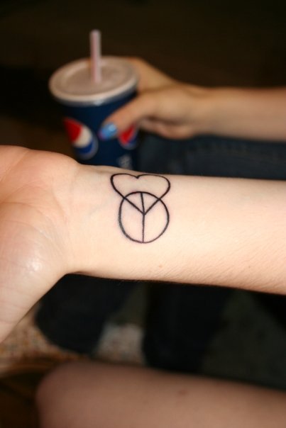 Peace And Love Tattoos On Wrist. Peace, love, harmony and
