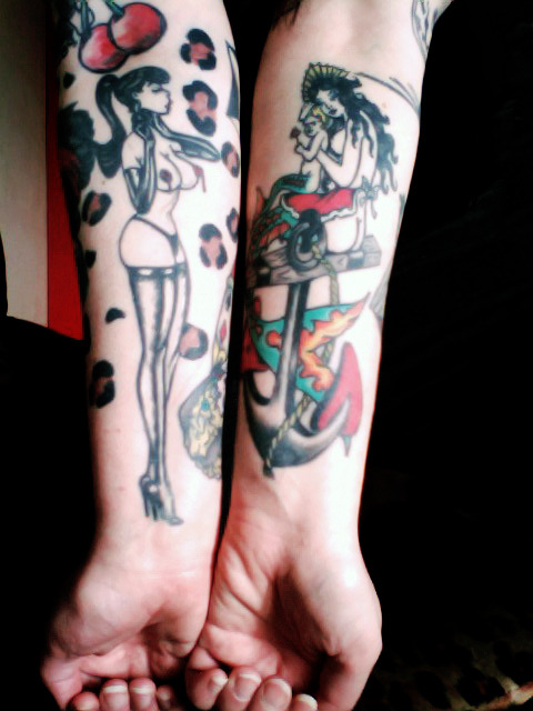  asked what my favorite tattoo was well I have two My Bill Ward pinup 