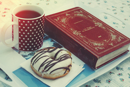 I am perfectly content with a hot cup of coffee and a good book.