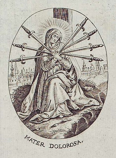 Mater Dolorosa17th century engraving from Cologne (Germany) of Mary as the Mother of Sorrows.