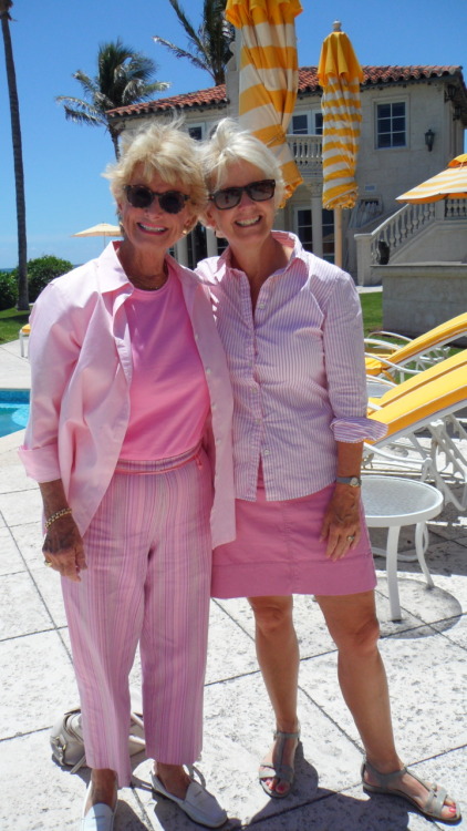 sometimes ladies dress alike at the pool.