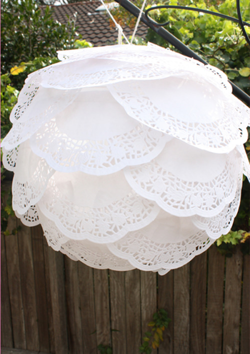 aladysfindings DIY Paper Doily Lace Lantern outdoor wedding anyone try