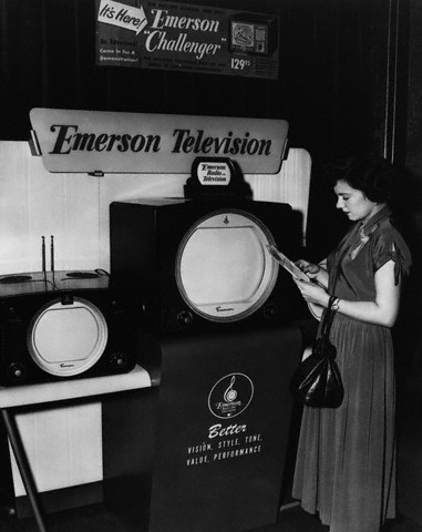 televisions in 1950s. televisions in 1950s. televisions in 1950s. 1950s Woman Beside Emerson;