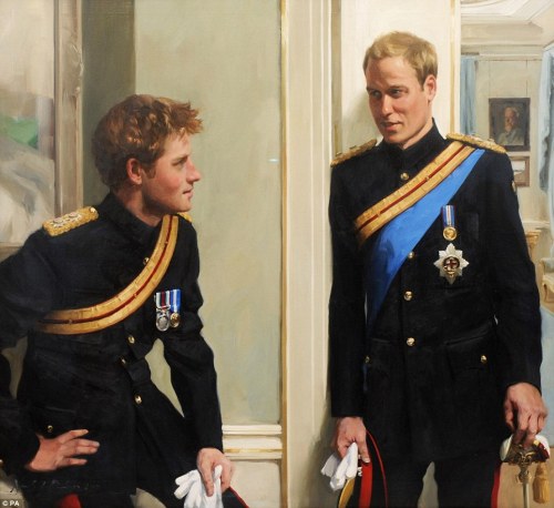 prince harry and william painting. prince harry and william