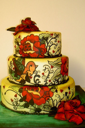 tattoo themed wedding cake by fairycakes and faces 