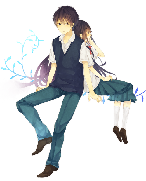 anime couples with wings. Via anime couples ~♥ Zoom. (Source : fuckyeahanimecouples)