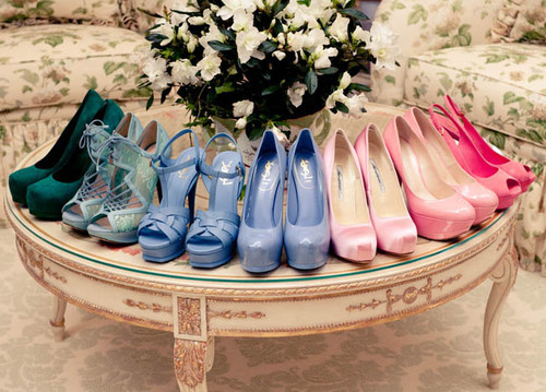 A perfect rainbow of heels.