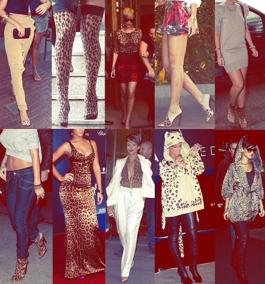 Rihanna and her obsession love for leopard patterns/prints.