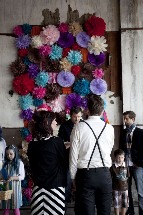 Beautiful paperflower altar for a wedding weddingwhims flower backdrop