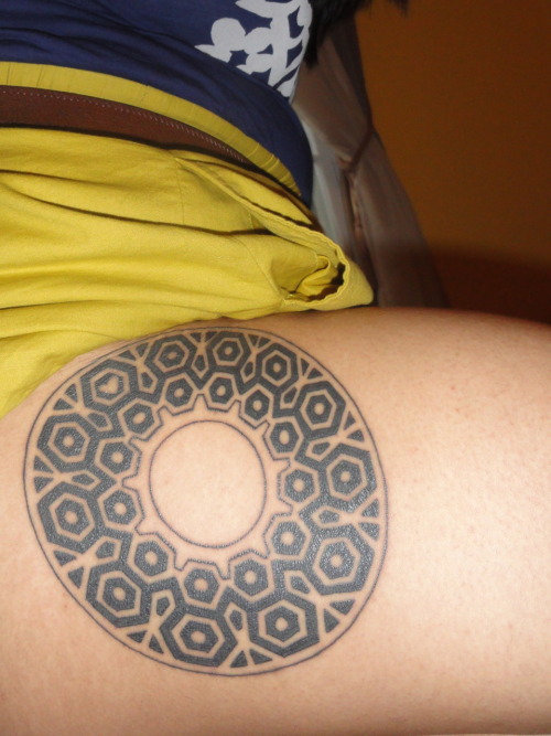 My still healing upper thigh tattoo by Mony of No Ka Oi Tiki The gorgeous