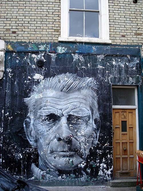 libraryland:

Samuel Beckett graffiti by artist Alex Martinez.  Notting Hill, England. (via server pics)
