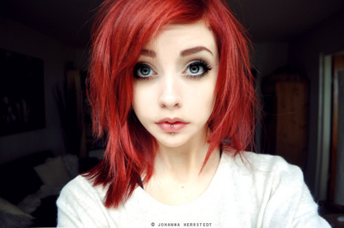 ... post tags # red hair # redhead # red head # girl # eyes # medium hair