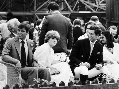 Diana when she was Lady Diana Spencer with Prince Andrew and Prince 