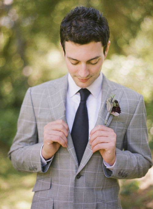 Tags plaid for the men groom grey white wedding fashion boutonniere 