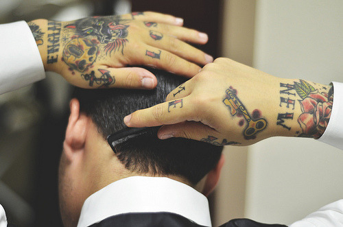 Tagged with tattoo tattoos tattooed man men suit business hand hands 