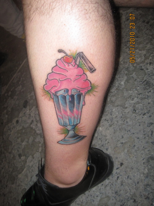This is my first tattoo My ice cream tattoo was inspired in a raquel