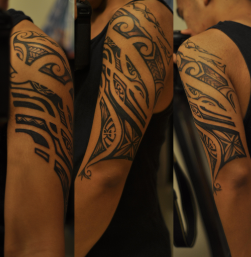 My tribal half sleeve by Tony Ancheta from Inkies Tattoo Studio in Fremont