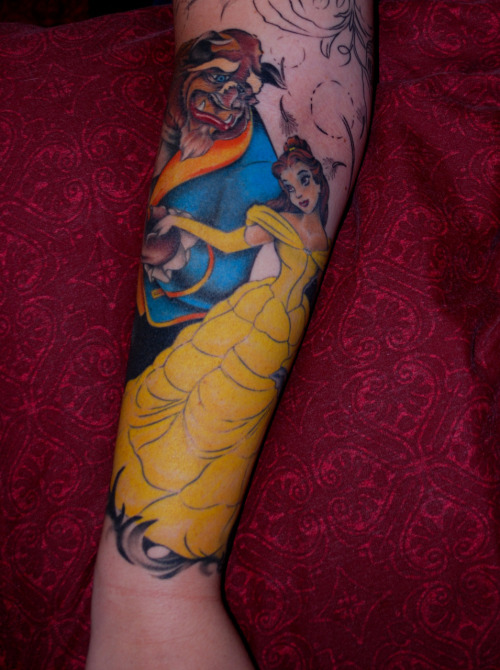 The start of my beauty and the beast sleeve I also have lumiere