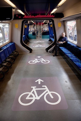 emergentfutures:  Copenhagen is doubling the space for bikes on a number of its suburban trains to meet growth stimulated by the switch to free bike travel. Full Story: Bicycle Victoria