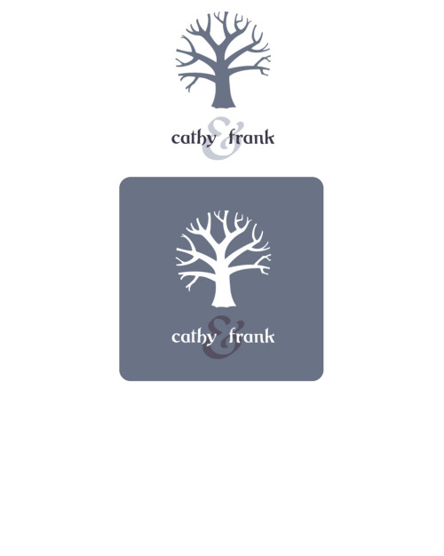 Client Cathy Frank Logo for a winter wedding invitation and related 