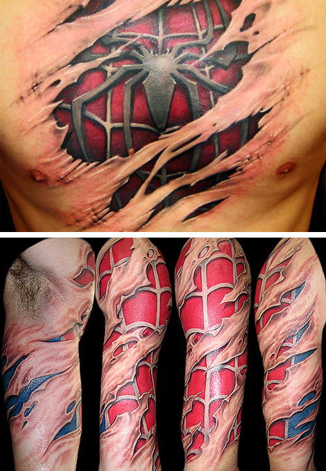 tagged as spiderman tattoo