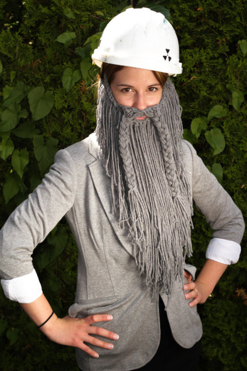 Long Grey Crochet Beard with Braided Moustache by RexJericho
