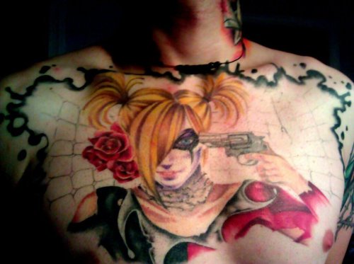 Harley Quinn chest piece